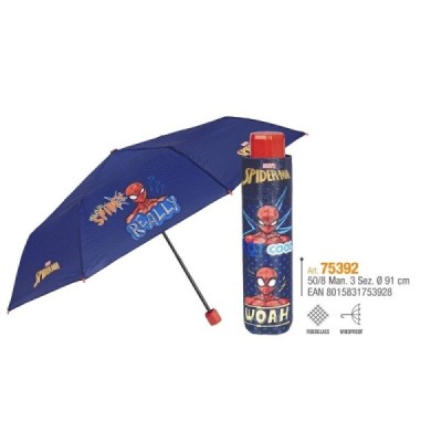 Paraguas inf. 50/8 Man. fibra de vidrio Spiderman