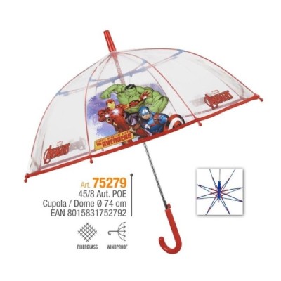 Paraguas inf. 45/8 aut POE fibra vidrio Avengers