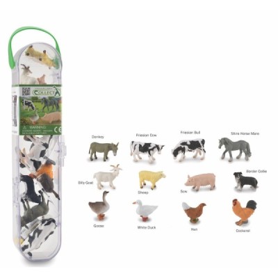 Collecta A1110-C, BOX 10 ANIMALES DE GRANJA MINI