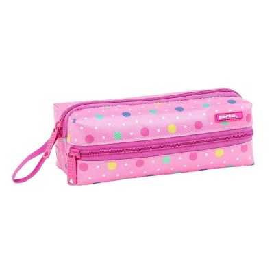 SAFTA DOTS PINK, PORTATODO 3 CREMALLERAS