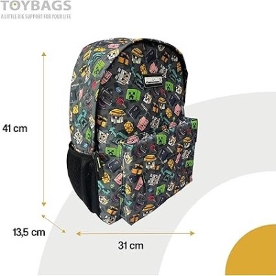 Minecraft Pixel 25 Mochila Americano ADAPT. Carro