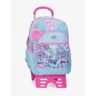 MOCHILA CON CARRO 44CM 2C. POWER GIRL