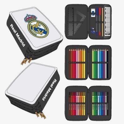 PLUMIER 3 Pisos CON ACCESORIOS GIOTTO Real Madrid