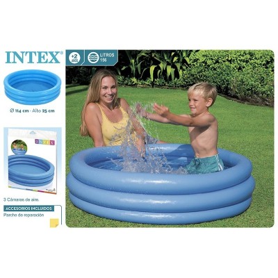 PISCINA HINCHABLE 3 AROS AZUL 114X25CM - 156 L