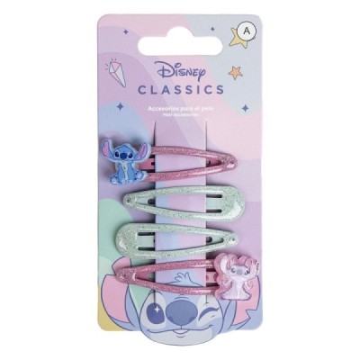ACCESORIOS PELO CLIPS 4 PIEZAS STITCH