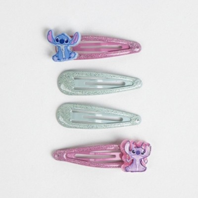 ACCESORIOS PELO CLIPS 4 PIEZAS STITCH