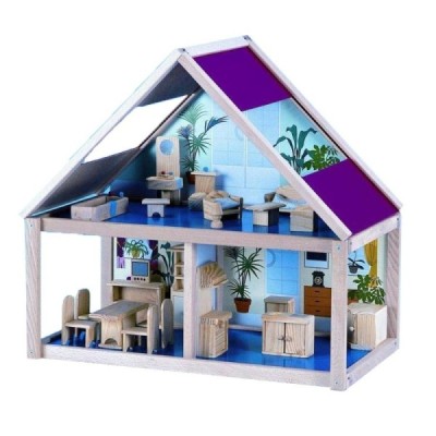 CASA DE MUÑECAS CON MUEBLES 38 Piezas