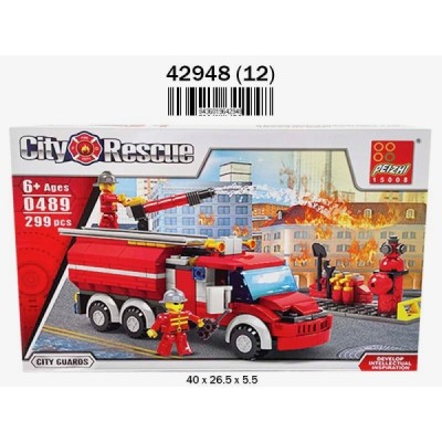 JUEGO CONSTRUCCIÓN BOMBEROS 299 Pzas.