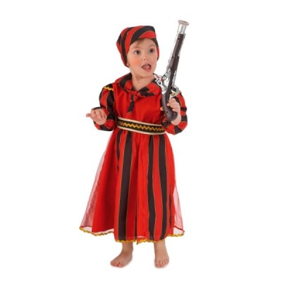 DISFRAZ BEBÉ PIRATA RAYAS ROJAS, NIÑA 2/3 AÑOS