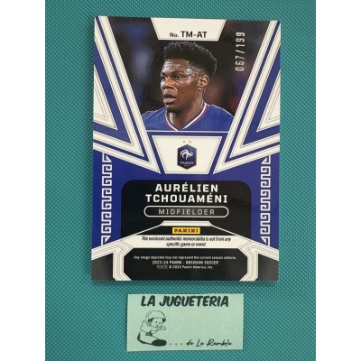 Aurelien Tchouameni " Card tarjeta Triple Parche Trozo camiseta numerado 067/199 " Francia Panini Obsidian Trifecta 2023-2024