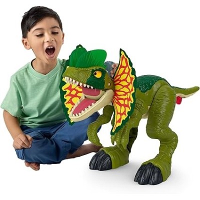 Imaginext Jurassic World Thrash Attack Juguete De Dilofosaurio Con Luces Y Sonidos