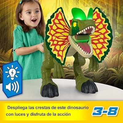 Imaginext Jurassic World Thrash Attack Juguete De Dilofosaurio Con Luces Y Sonidos
