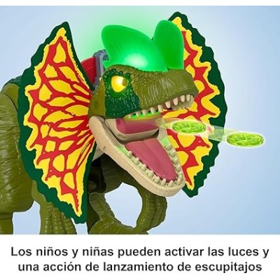 Imaginext Jurassic World Thrash Attack Juguete De Dilofosaurio Con Luces Y Sonidos