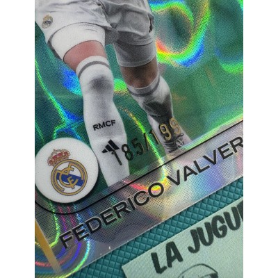 Federico Valverde " Card tarjeta numerada 185/199 " Real Madrid Topps Chrome Uefa Champions League 2024/2025