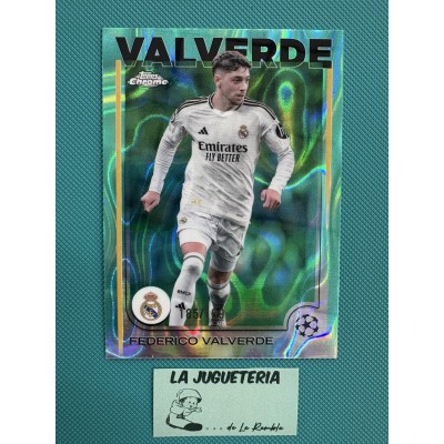 Federico Valverde " Card tarjeta numerada 185/199 " Real Madrid Topps Chrome Uefa Champions League 2024/2025