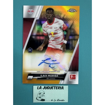 Ilaix Moriba " Autógrafo original numerado 27/50 " Rookie Red Bull Leipzig Topps Chrome Bundesliga 2021/2022