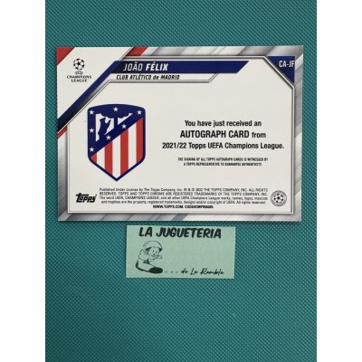 Joao Félix " Autógrafo original " Atlético de Madrid Topps Chrome UEFA Champions League 2021/2022