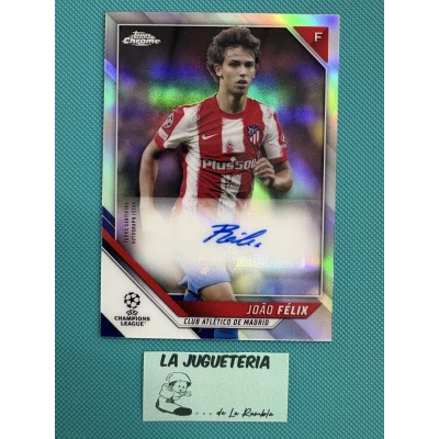 Joao Félix " Autógrafo original " Atlético de Madrid Topps Chrome UEFA Champions League 2021/2022