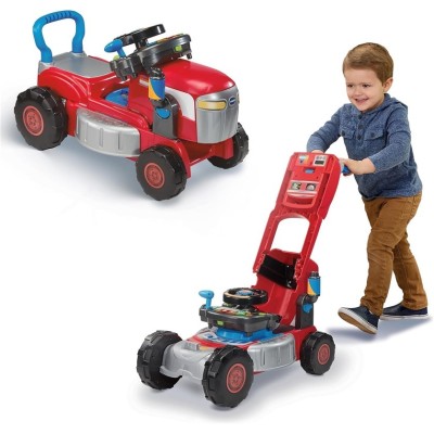 Correpasillos 2 en 1 Tractor y Cortacésped Rojo