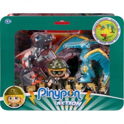 Pinypon Action. Wild. Pack 2 Dinosaurios & 1 Figur
