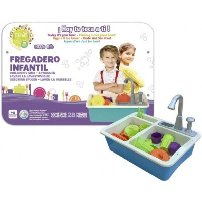 FREGADERO INFANTIL CON BOMBA AGUA 28 PZAS. TACHAN