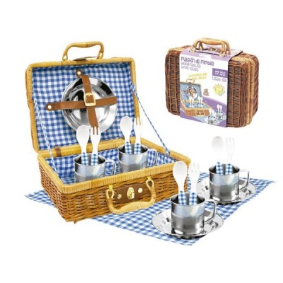 SET PICNIC VICHY EN CESTA DE MIMBRE
