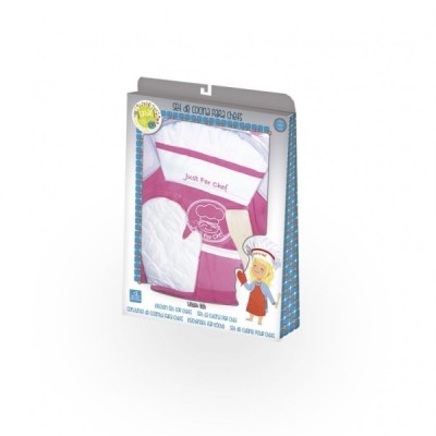SET DE COCINA PARA CHEFS CON DELANTAL ROSA