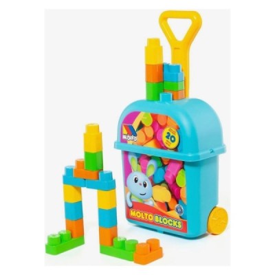 CARRITO CON 20 BLOQUES AZUL MOLTO
