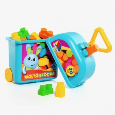 CARRITO CON 20 BLOQUES AZUL MOLTO