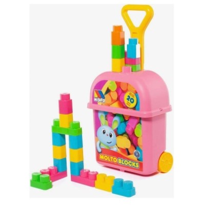 CARRITO CON 20 BLOQUES ROSA MOLTO