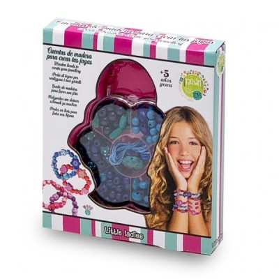 SET DE CUENTAS DE MADERA AZUL PARA HACER PULSERAS