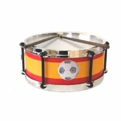 TAMBOR SUPER, BANDERA ESPAÑA CROMADO 15X32cm.