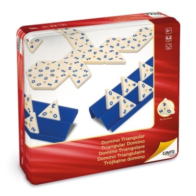 Dominó Triangular en Caja de Lata