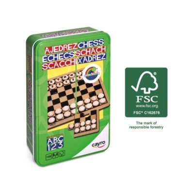 AJEDREZ CAJA METAL (MADERA FSC)