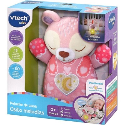 Peluche de cuna Osito melodías rosa Vtech