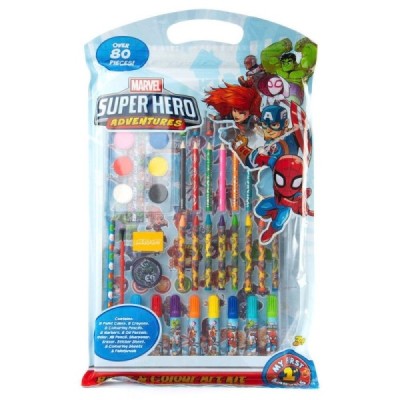 KIT DE DIBUJO 80 PIEZAS SUPER HERO ADVENTURE