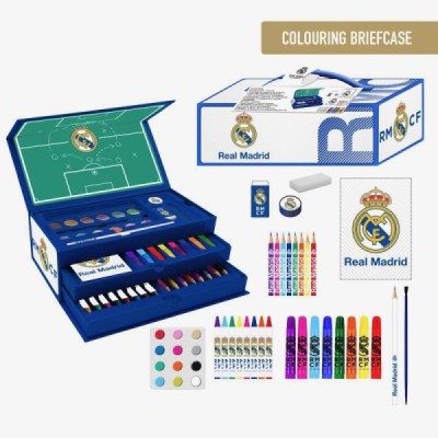 SET PAPELERÍA COLOREABLE MALETÍN Real Madrid