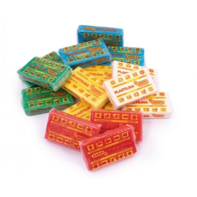 PLASTILINA Caja 30 pastillas 50 g colores Básicos
