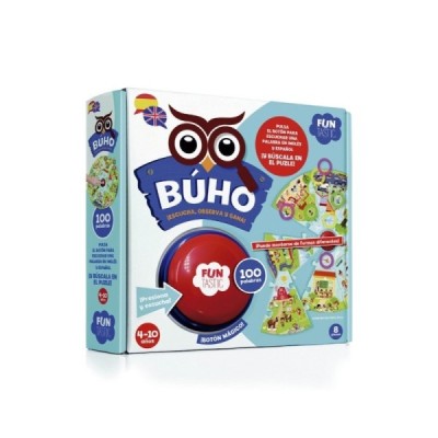 Puzzle botón búho con 100 palabras