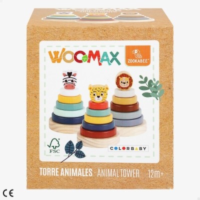 WOOMAX ZOOKABEE-TORRE MADERA ANIMALES 3Modelos