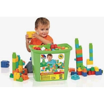 Moltó-Cubeta de Bloques con 90 piezas Verde
