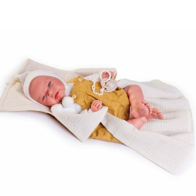 Antonio Juan 33345, 42cm, Recién Nacido Leo mostaza toquilla