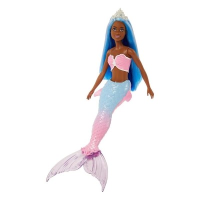 BARBIE, SIRENA MORENA CON PELO AZUL