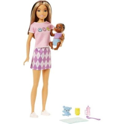 MUÑECA BARBIE SKIPPER CANGURO CON BEBE