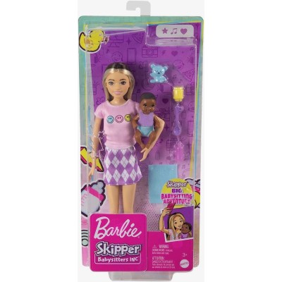 MUÑECA BARBIE SKIPPER CANGURO CON BEBE
