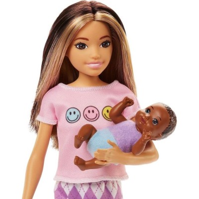 MUÑECA BARBIE SKIPPER CANGURO CON BEBE