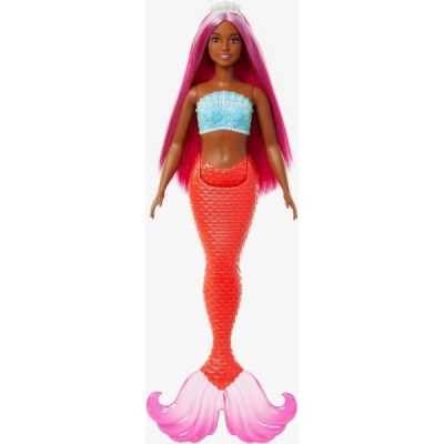 MUÑECA BARBIE SIRENA COLA RÍGIDA Coral