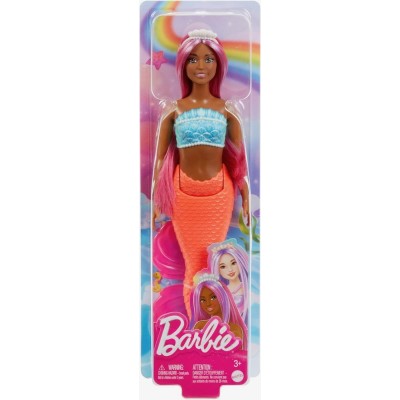 MUÑECA BARBIE SIRENA COLA RÍGIDA Coral