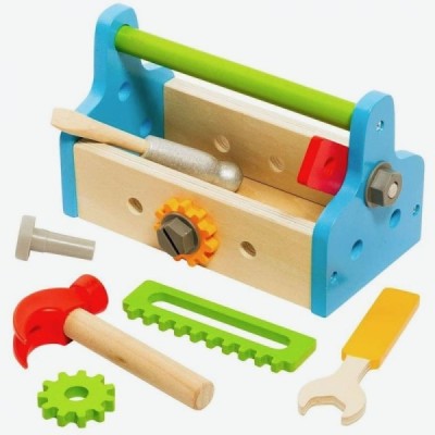 CAJA HERRAMIENTAS MADERA 11 ACCESORIOS MOLTO