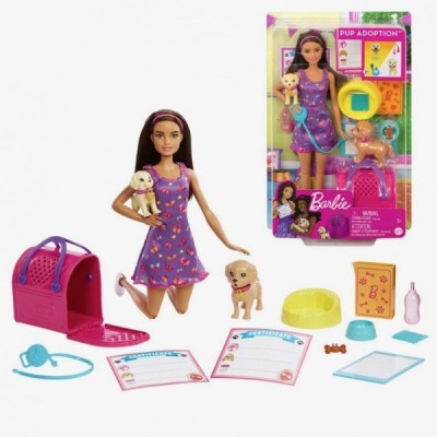 MUÑECA BARBIE ADOPTA PERRITOS